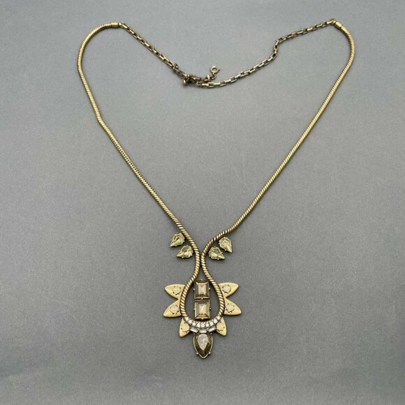 Sttela & Dot Soleil Pendant Necklace Snake Chain Gold Tone Adjustable - Picture 1 of 5